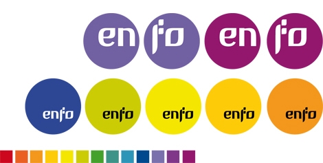 Aplicacións do logotipo de Enfo (uqui)